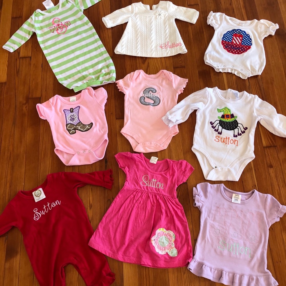 Sutton monogrammed lot! Various sizes.